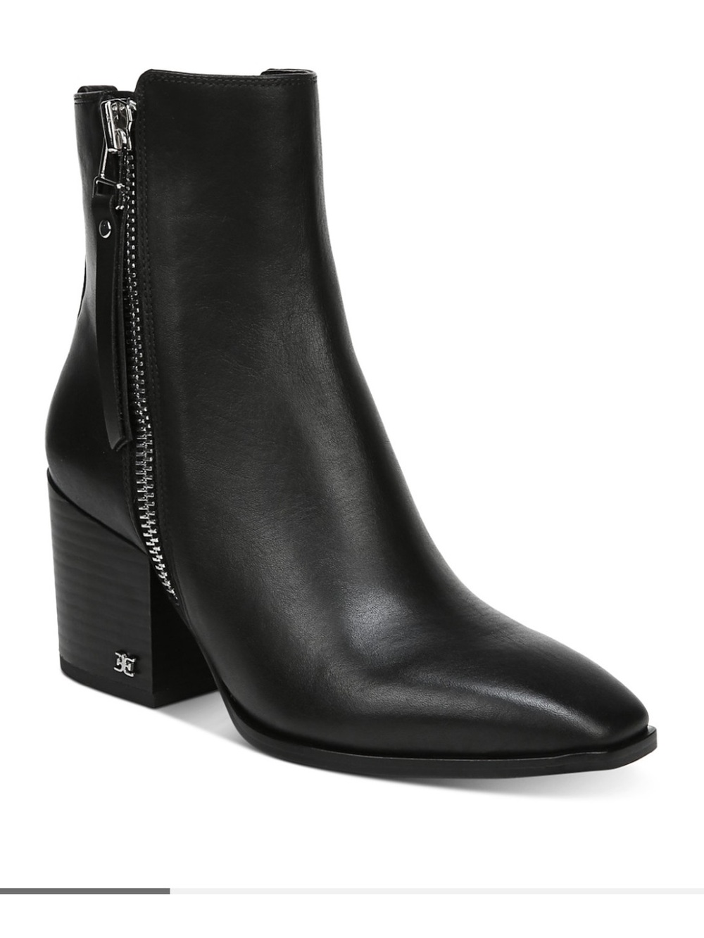 Sam Edelman Carlysle Black Leather Ankle Boot with Side Zip - Size 9,5